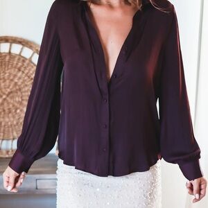 Naked Zebra new with tags Plum button down blouse